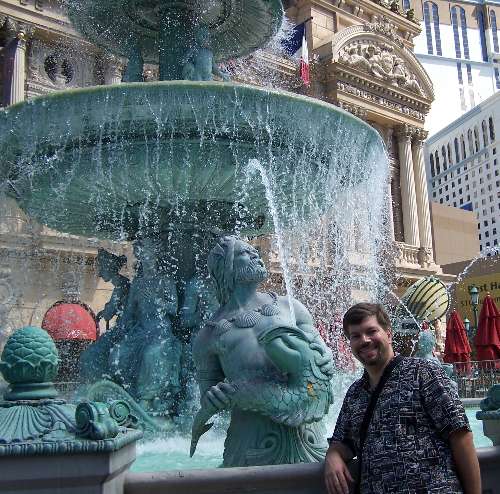 Michael in front of the Paris fountain